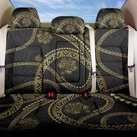 Hawaiian Kakau Art and Hisbiscus Tattoo Back Car Seat Cover Tribal Pattern-Gold Style LT03 One Size Black - Polynesian Pride