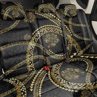 Hawaiian Kakau Art and Hisbiscus Tattoo Back Car Seat Cover Tribal Pattern-Gold Style LT03 - Polynesian Pride
