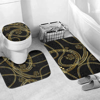 Hawaiian Kakau Art and Hisbiscus Tattoo Bathroom Set Tribal Pattern-Gold Style - Polynesian Pride