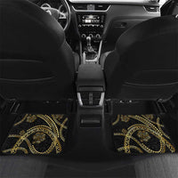 Hawaiian Kakau Art and Hisbiscus Tattoo Car Mats Tribal Pattern-Gold Style - Polynesian Pride