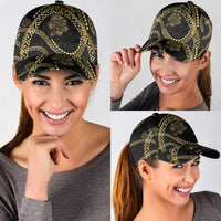 Hawaiian Kakau Art and Hisbiscus Tattoo Classic Cap Tribal Pattern-Gold Style - Polynesian Pride