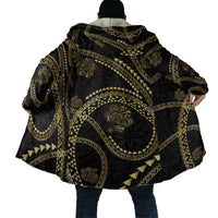 Hawaiian Kakau Art and Hisbiscus Tattoo Cloak Tribal Pattern-Gold Style - Polynesian Pride