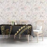 Hawaiian Kakau Art and Hisbiscus Tattoo Tablecloth Tribal Pattern-Gold Style - Polynesian Pride