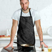 Hawaiian Kakau Art and Hisbiscus Tattoo Apron Tribal Pattern-Black Gradient Style - Polynesian Pride