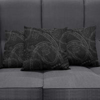 Hawaiian Kakau Art and Hisbiscus Tattoo Pillow Cover Tribal Pattern-Black Gradient Style - Polynesian Pride