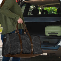 Hawaiian Kakau Art and Hisbiscus Tattoo Travel Bag Tribal Pattern-Black Gradient Style - Polynesian Pride