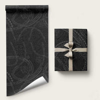 Hawaiian Kakau Art and Hisbiscus Tattoo Wrapping Paper Tribal Pattern-Black Gradient Style - Polynesian Pride