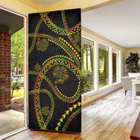 Hawaiian Kakau Art and Hisbiscus Tattoo Door Cover Tribal Pattern-Reggae Style - Polynesian Pride