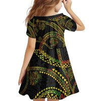 Hawaiian Kakau Art and Hisbiscus Tattoo Family Matching Summer Maxi Dress and Hawaiian Shirt Tribal Pattern-Reggae Style LT03 - Polynesian Pride