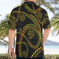 Hawaiian Kakau Art and Hisbiscus Tattoo Hawaiian Shirt Tribal Pattern-Reggae Style - Polynesian Pride
