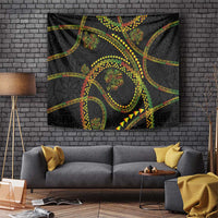 Hawaiian Kakau Art and Hisbiscus Tattoo Tapestry Tribal Pattern-Reggae Style - Polynesian Pride