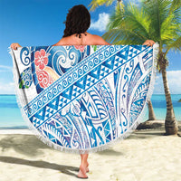Hawaiian Abstract Sea Turtle Beach Blanket Polynesian Tapa Art and Kakau Tattoo White WaterColor LT03 - Polynesian Pride