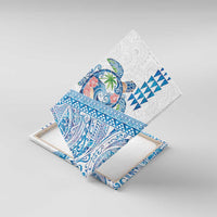 Hawaiian Abstract Sea Turtle Canvas Wall Art Polynesian Tapa Art and Kakau Tattoo White WaterColor - Polynesian Pride