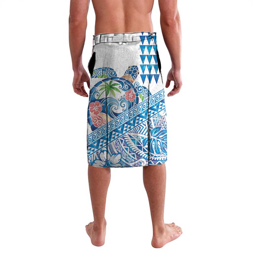 Hawaiian Abstract Sea Turtle Lavalava Polynesian Tapa Art and Kakau Tattoo White WaterColor - Polynesian Pride