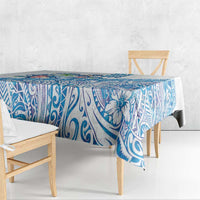 Hawaiian Abstract Sea Turtle Tablecloth Polynesian Tapa Art and Kakau Tattoo White WaterColor - Polynesian Pride