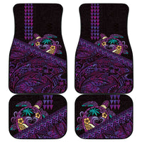 Hawaiian Abstract Sea Turtle Car Mats Polynesian Tapa Art and Kakau Tattoo Purple WaterColor - Polynesian Pride