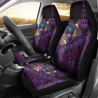 Hawaiian Abstract Sea Turtle Car Seat Cover Polynesian Tapa Art and Kakau Tattoo Purple WaterColor - Polynesian Pride