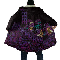 Hawaiian Abstract Sea Turtle Cloak Polynesian Tapa Art and Kakau Tattoo Purple WaterColor - Polynesian Pride