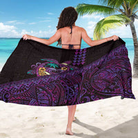 Hawaiian Abstract Sea Turtle Sarong Polynesian Tapa Art and Kakau Tattoo Purple WaterColor - Polynesian Pride