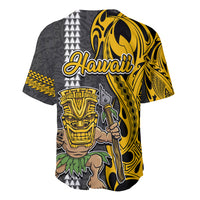 Hawaii Island Baseball Jersey Hawaiian Warrior and Kakau Symbols Abstract Tattoo LT03 - Polynesian Pride