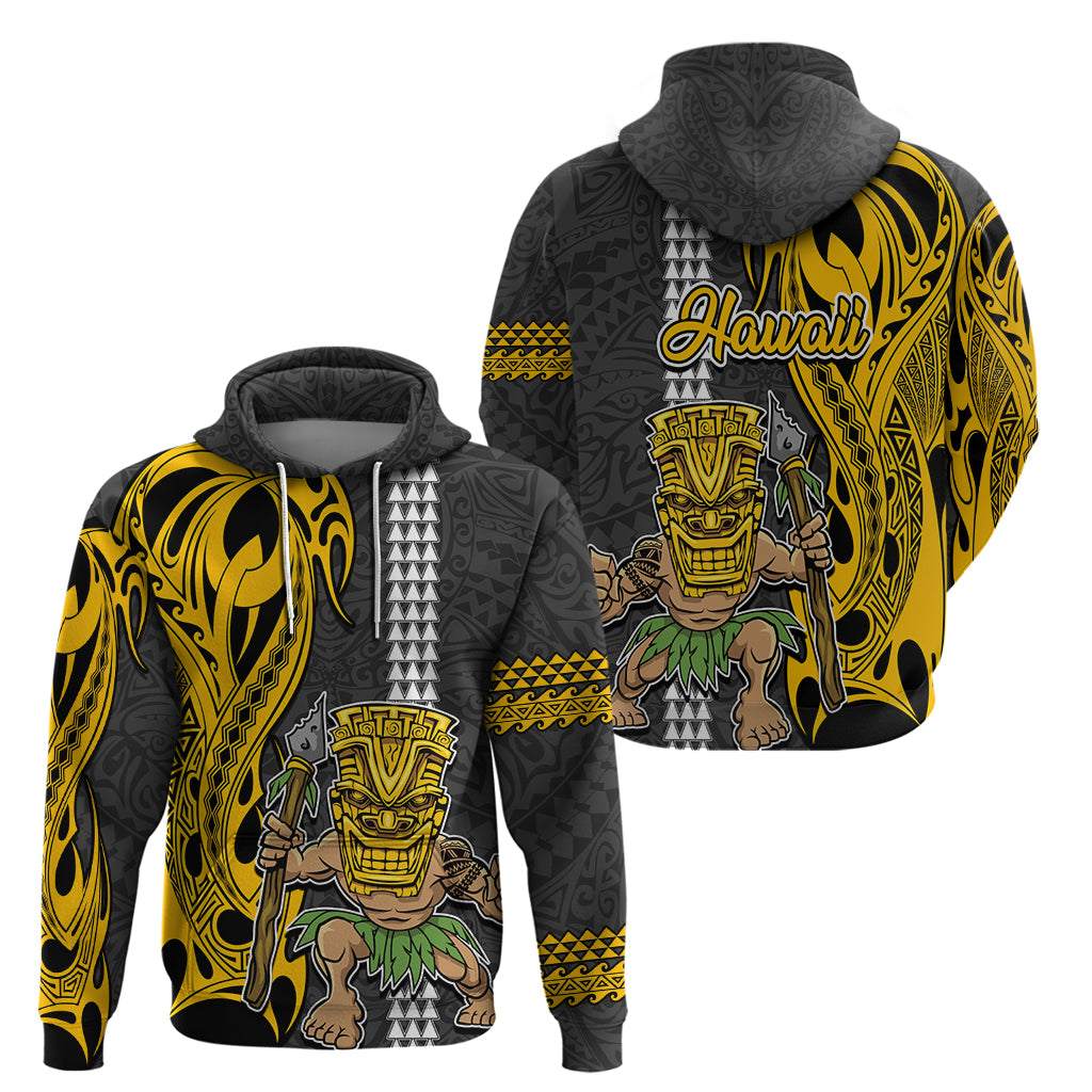 Hawaii Island Hoodie Hawaiian Warrior and Kakau Symbols Abstract Tattoo LT03 - Polynesian Pride