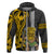 Hawaii Island Hoodie Hawaiian Warrior and Kakau Symbols Abstract Tattoo LT03 Zip Hoodie Yellow - Polynesian Pride