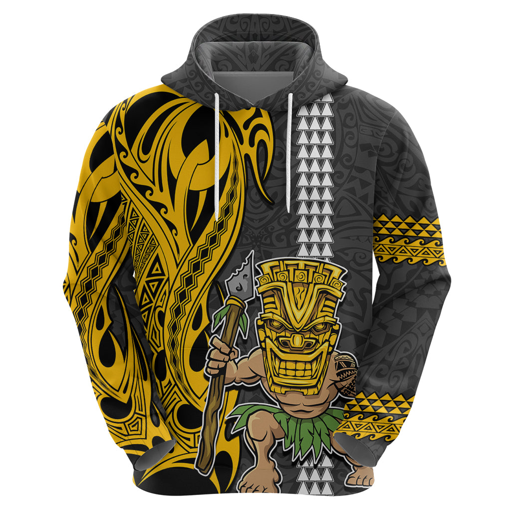 Hawaii Island Hoodie Hawaiian Warrior and Kakau Symbols Abstract Tattoo LT03 - Polynesian Pride