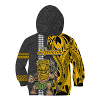 Hawaii Island Kid Hoodie Hawaiian Warrior and Kakau Symbols Abstract Tattoo LT03 - Polynesian Pride