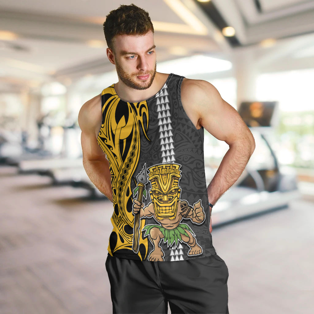 Hawaii Island Men Tank Top Hawaiian Warrior and Kakau Symbols Abstract Tattoo LT03 - Polynesian Pride