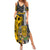 Custom Hawaii Island Summer Maxi Dress Hawaiian Warrior and Kakau Symbols Abstract Tattoo LT03 Women Yellow - Polynesian Pride