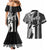Custom Hawaii Island Couples Matching Mermaid Dress and Hawaiian Shirt Hawaiian King and Kakau Symbols Abstract Shoulder Tattoo LT03 - Polynesian Pride