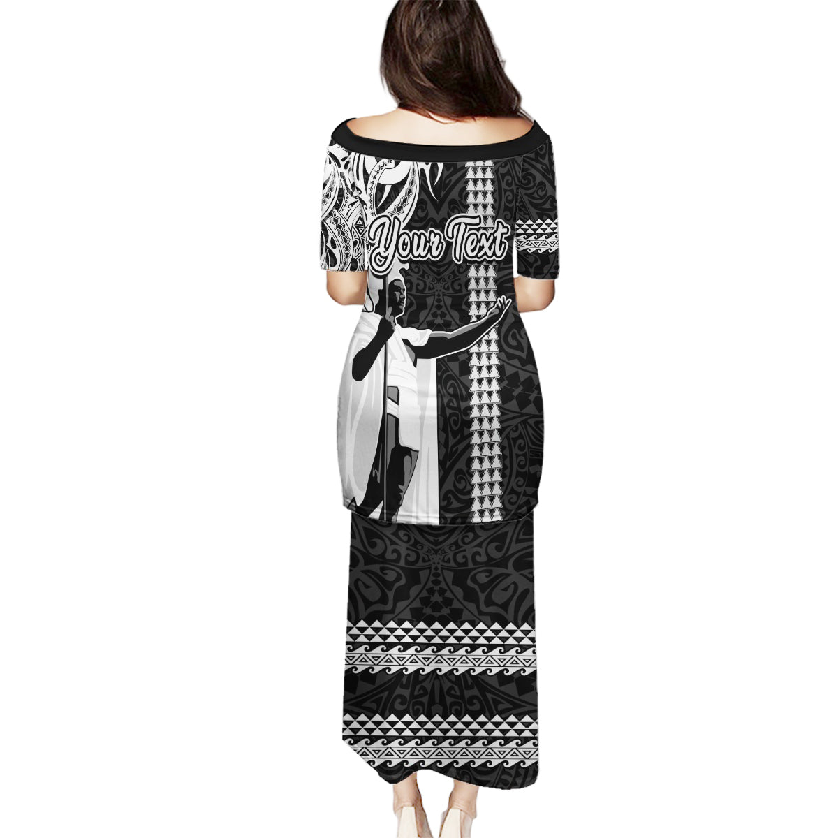 Custom Hawaii Island Family Matching Puletasi Dress and Hawaiian Shirt Hawaiian King and Kakau Symbols Abstract Shoulder Tattoo LT03 - Polynesian Pride