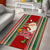 Kiribati Christmas Area Rug Santa With Gift Bag Behind Ribbons Seamless Red Maori LT03 - Polynesian Pride