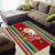 Kiribati Christmas Area Rug Santa With Gift Bag Behind Ribbons Seamless Red Maori LT03 - Polynesian Pride