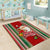 Kiribati Christmas Area Rug Santa With Gift Bag Behind Ribbons Seamless Red Maori LT03 - Polynesian Pride