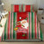 Kiribati Christmas Bedding Set Santa With Gift Bag Behind Ribbons Seamless Red Maori LT03 - Polynesian Pride