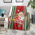 Kiribati Christmas Blanket Santa With Gift Bag Behind Ribbons Seamless Red Maori LT03 - Polynesian Pride