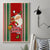 Kiribati Christmas Canvas Wall Art Santa With Gift Bag Behind Ribbons Seamless Red Maori LT03 - Polynesian Pride