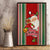 Kiribati Christmas Canvas Wall Art Santa With Gift Bag Behind Ribbons Seamless Red Maori LT03 - Polynesian Pride