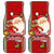 Kiribati Christmas Car Mats Santa With Gift Bag Behind Ribbons Seamless Red Maori LT03 Red - Polynesian Pride