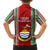 Kiribati Christmas Family Matching Long Sleeve Bodycon Dress and Hawaiian Shirt Santa With Gift Bag Behind Ribbons Seamless Red Maori LT03 - Polynesian Pride