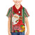 Kiribati Christmas Family Matching Mermaid Dress and Hawaiian Shirt Santa With Gift Bag Behind Ribbons Seamless Red Maori LT03 Son's Shirt Red - Polynesian Pride