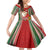 Kiribati Christmas Family Matching Puletasi Dress and Hawaiian Shirt Santa With Gift Bag Behind Ribbons Seamless Red Maori LT03 Daughter's Dress Red - Polynesian Pride