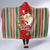 Kiribati Christmas Hooded Blanket Santa With Gift Bag Behind Ribbons Seamless Red Maori LT03 - Polynesian Pride