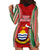 Kiribati Christmas Hoodie Dress Santa With Gift Bag Behind Ribbons Seamless Red Maori LT03 - Polynesian Pride