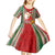 Kiribati Christmas Kid Short Sleeve Dress Santa With Gift Bag Behind Ribbons Seamless Red Maori LT03 - Polynesian Pride