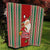 Kiribati Christmas Quilt Santa With Gift Bag Behind Ribbons Seamless Red Maori LT03 - Polynesian Pride