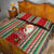 Kiribati Christmas Quilt Bed Set Santa With Gift Bag Behind Ribbons Seamless Red Maori LT03 - Polynesian Pride