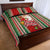 Kiribati Christmas Quilt Bed Set Santa With Gift Bag Behind Ribbons Seamless Red Maori LT03 - Polynesian Pride