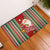 Kiribati Christmas Rubber Doormat Santa With Gift Bag Behind Ribbons Seamless Red Maori LT03 Red - Polynesian Pride